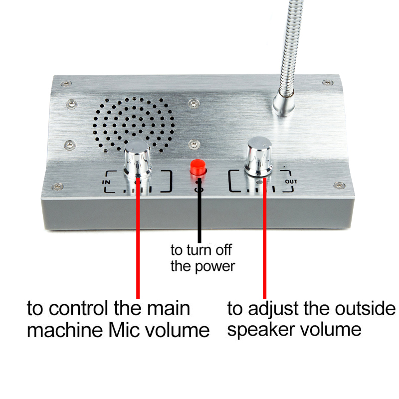 Two Way Bank Counter Window Intercom System Speake