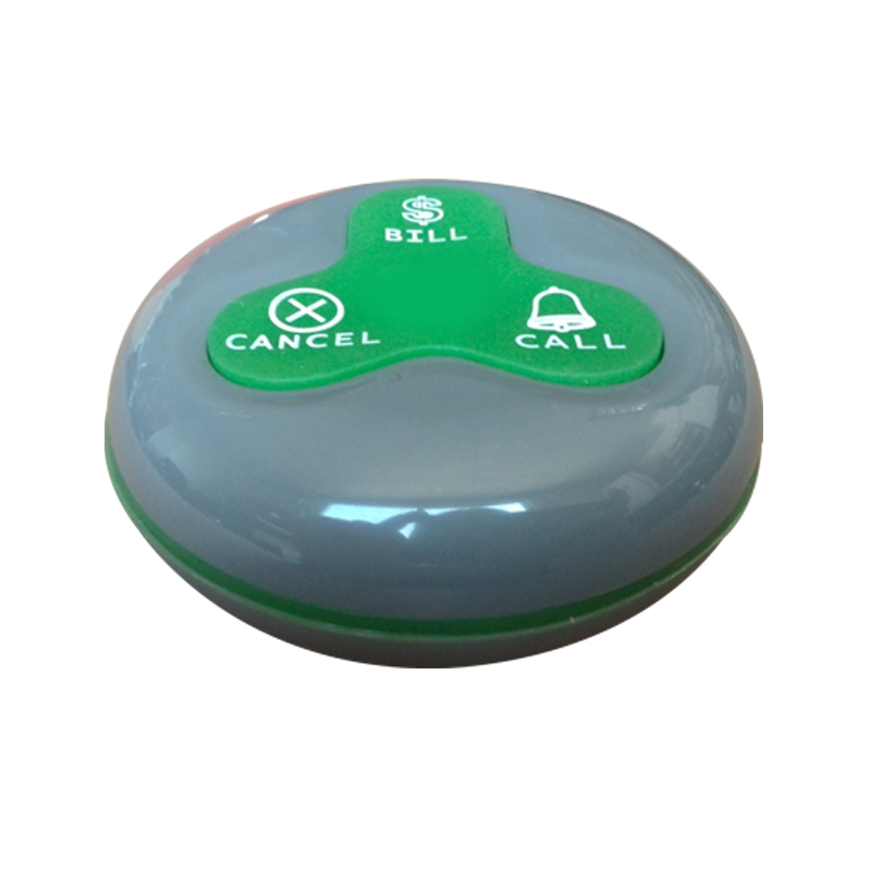 Restaurant table call button for wireless call wai